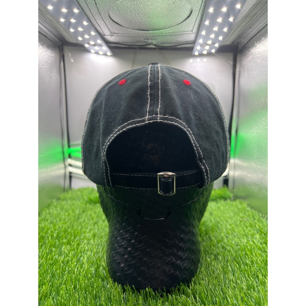 Blazing Badonkadones Embroidered Baseball Hat Black Red Distressed Strapback Cap - Picture 4 of 5